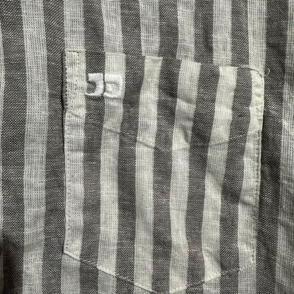 Joe's Jeans Men's Shirt XL Short Sleeve Striped Button Down with Pocket - Picture 5 of 7